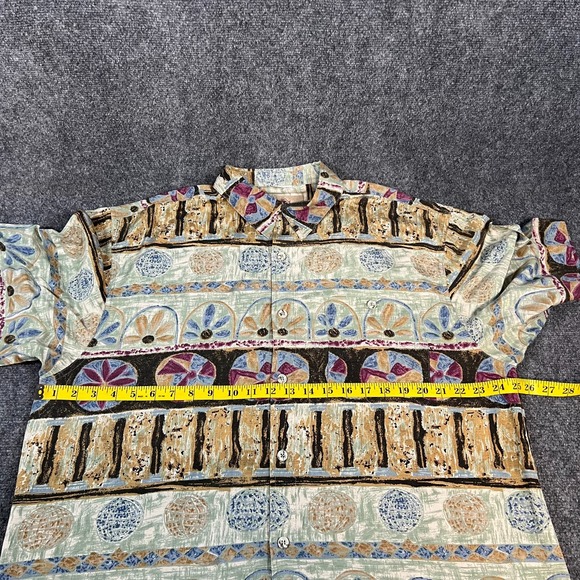 The Territory Ahead Men's 100% SILK Southwestern Button Up Shirt | SS | Size XL - Picture 10 of 12